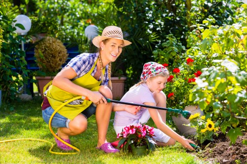 Lush green garden maintained by gardeners